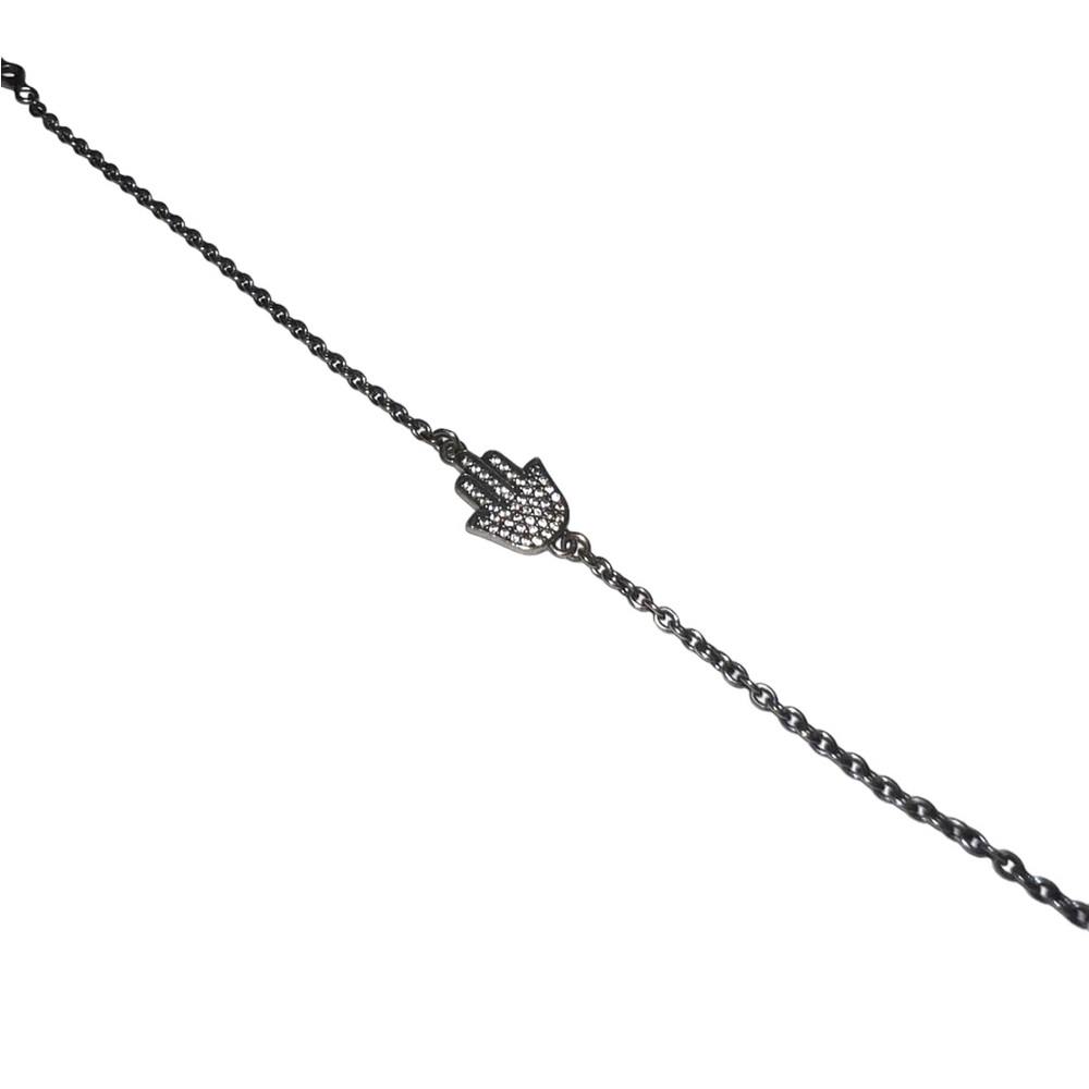 Silver Lucky Hamsa Hand Braclet